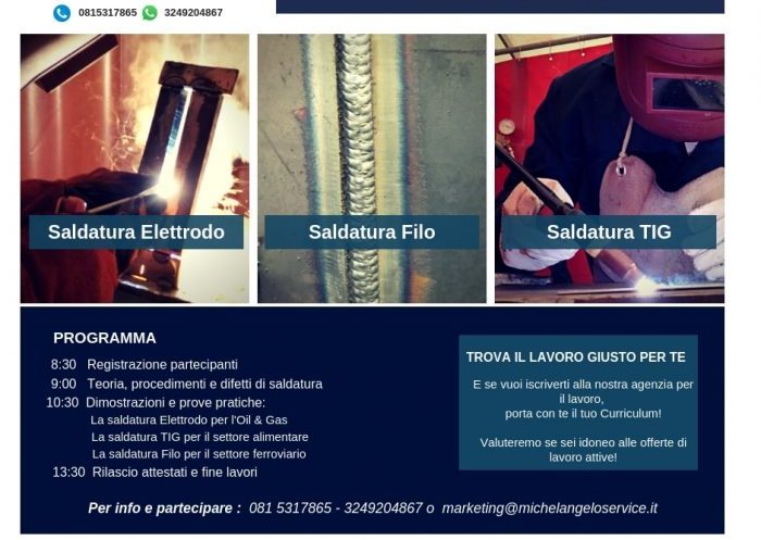 open day giornata gratuita sulla saldatura ottobre 2018